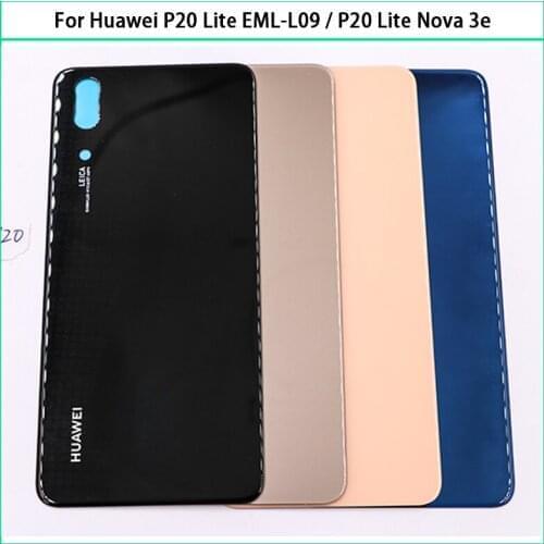 10PCS New 5.84" For Huawei P20 Lite EML-L09 L29 Glass Panel Battery Back Cover Rear Door P20 Lite Nova 3e Housing Case Adhesive