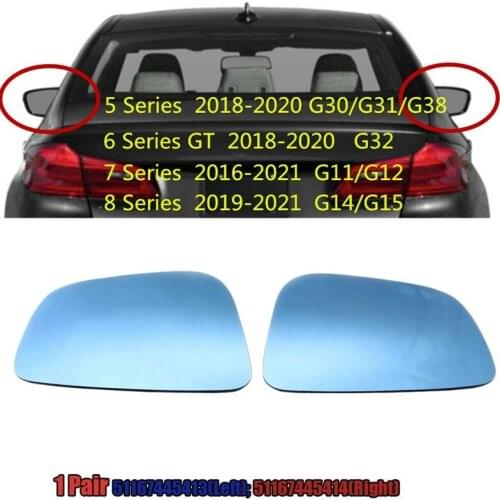 2Pcs for -BMW 5 Series G30 F90 6 Series GT G32 Door Wing Mirror Glass Heated 51167445413 51167445414