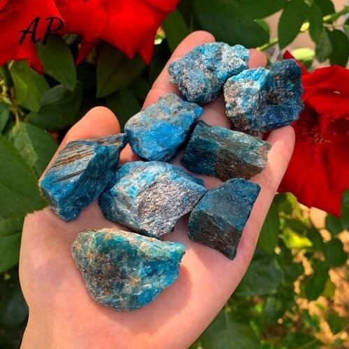 50g/Bag Natural Crystal Blue Apatite Rough Stone Raw Gemstone Mineral Specimen Irregular Crystal Reiki Healing Stone
