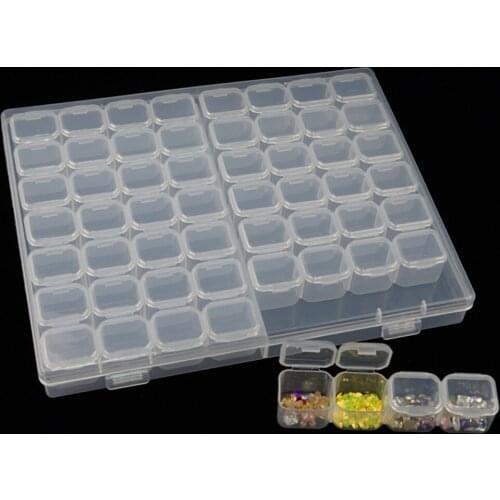 56x Mini Clear Storage Box Beads Pill Crafts Container Home Office Organizer