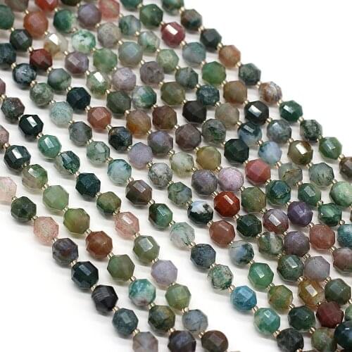 Natural Semi-precious Stone Beads Round India Agates Crystal Scattered Beads for DIY Necklace Bracelet Making Jewelry8mm