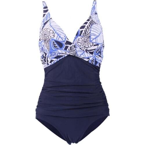 One-Piece Triangle Swimsuit V-Neck Color Matching, Shrinking And Covering Belly Sexy Halter Female