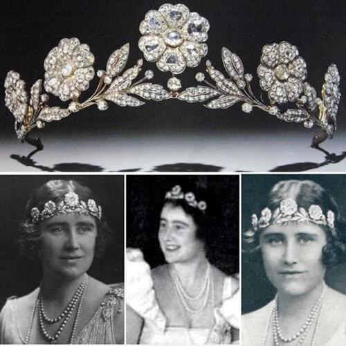 Himstory European Roses Flower Hair Crown Cubic Zircon Tiaras Headband Headdress Wedding Bridal Party Head Accessories Jewelries