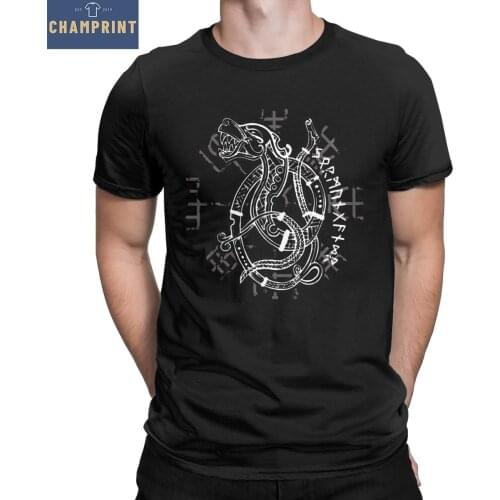 Jormungandr Midgard Snake Dragon T-Shirt Men Funny 100% Cotton Tee Shirt O Neck Short Sleeve T Shirts Gift Idea Clothes