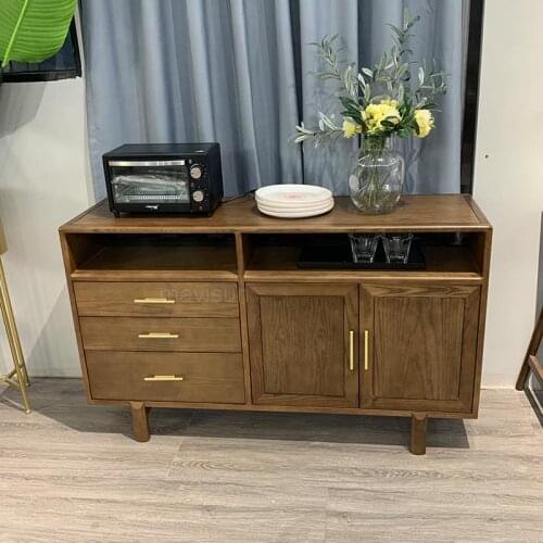 Italian Minimalist Solid Wood Sideboard Simple Modern Storage Cabinet For Small Apartment Luxury Kitchen Furniture Household