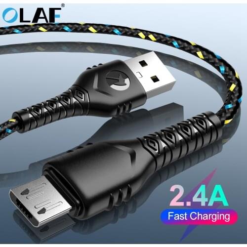 Micro USB Cable 2.4A Nylon Fast Charge USB Data Cable for Samsung Xiaomi Huawei LG Tablet Android Microusb Mobile Phone Cables
