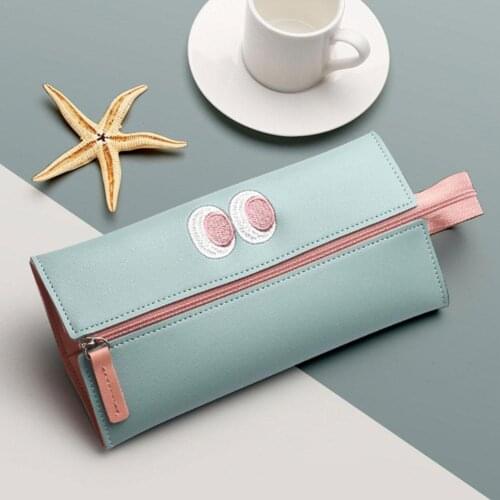 Pencil Case Leather Pencil Bag Cute School Supplies Korean Pen Kawaii Popular Stationery 2020 High Bag E8X8