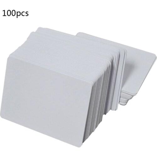 2021 New 100Pcs Premium White Blank Inkjet PVC ID Cards White Plastic Double Sided Printing DIY ID Badge Cards