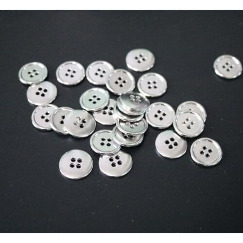 15mm zinc alloy button Sewing Button 50pcs Metal Buttons Round gun black 4 Holes button