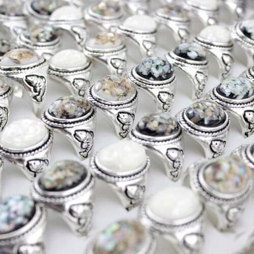 20 Pieces Mix Vintage Ring for Women Men Silver Plated Carve Fish Fashion Retro Statement Rings Jewelry