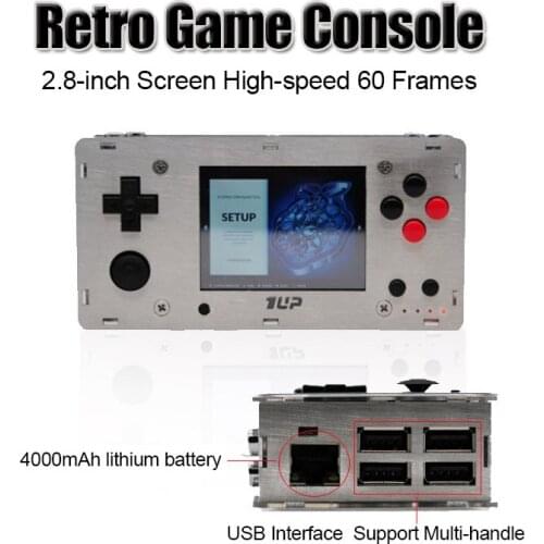 Portable Retro Game Console 2.8 Inch Screen Raspberry Pi 3 B/B+ Shell 1 UP PI Boy Support for Neogeo Arcade Handheld Game Player