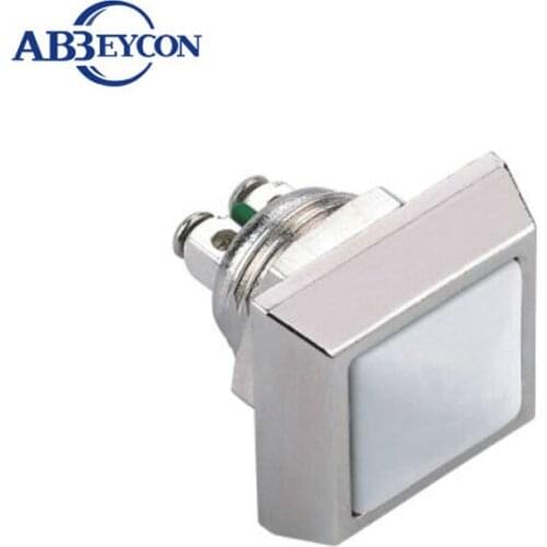 Square Plastic Head Momentary Screw Terminal Normally Open 12mm White Waterproof Mini Small Durable Push Button Switch