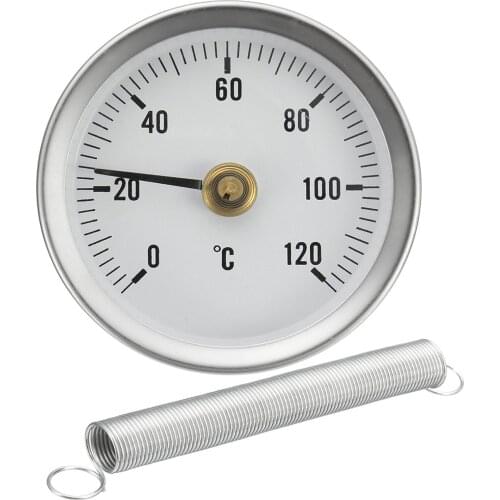 63mm Clip-on Pipe Thermometer Temperature Gauge With Spring 0-120℃ Hot Water Pipe Thermometer