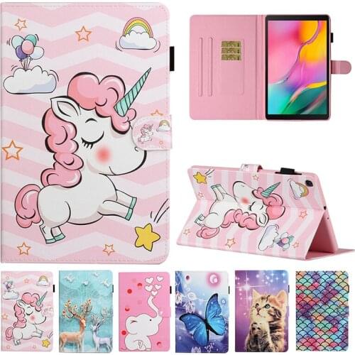 Cute unicorn butterfly elephant case for Samsung Galaxy Tab A 8.0 2019 SM-T290 SM-T295 T297 8" PU Leather Stand Cover