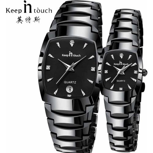 KEEP IN Touch Fashion Lovers Couple Watch Waterproof Luxury Men Women Watches Stainless Steel Dress Wedding Gift Wristwatch