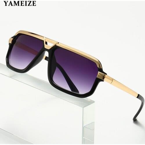 YAMEIZE Fashion Pilot Sunglasses Men Classic Vintage Driving Glasses Retro Square Sunglasses Eyewear Accessories Gafas Oculos