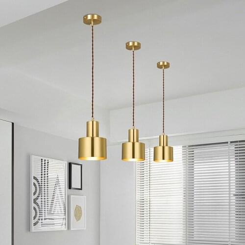 Nordic copper brass pendant light lamp modern pendant lamp light bedroom dinning living room bar hanging light fixture
