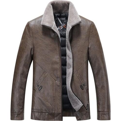 New style Men Leather Jacket Autumn Winter Warm Lamb Velvet Lapel Men Jacket Casual Fashion Classic Brand Coats Men Jacket S-4XL