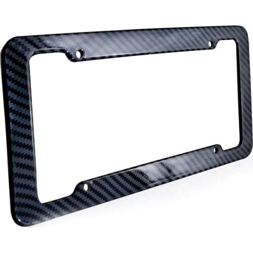 Newest License Plate Frame Carbon Fiber Plastic License Plate Frame Bracket With Standard Screw Kits Universal Fit for Cars Top