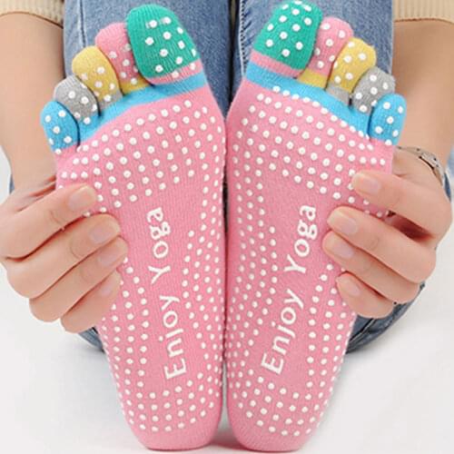 New Newly Design Socks Anti-slip Fingers 5 Toes Cotton Socks for Exercise Sports Pilates Massage SCI88