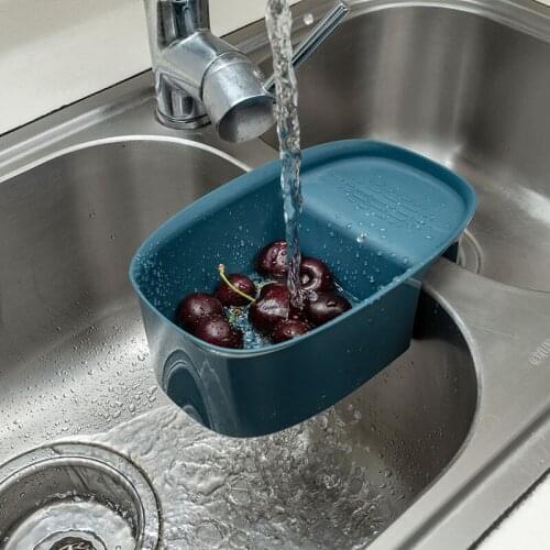 Plastic Kitchen Basket Sink Drain Rack Strainer For Soap Sponge Holder Food Waste Drain Storage Basket Kitchen Organizer Shelf