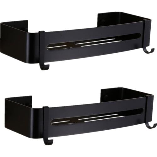 Bathroom Shelf Bath Shower Shelf Bath Shampoo Holder Bathroom Corner shelf Wall Mounted Black Aluminum Kitchen Storage holder