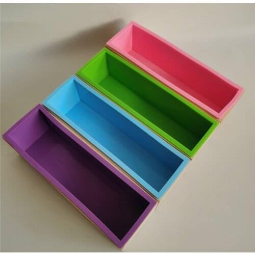 Silicone Soap Mold Rectangular Flexible Mold with Wooden Box Diy Hand Tools Self-Refrigeration Processing Soap Mold 900G