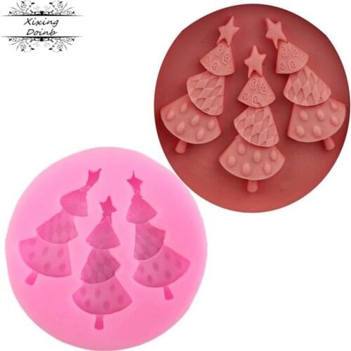 DIY Christmas tree shape Kitchen Baking accessories chocolate cake decoration tool candy chocolate silicone mold