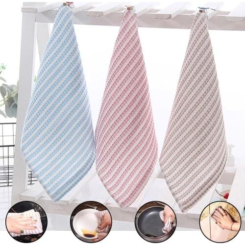 5Pcs Kitchen Cleaning Rags Anti-Oil Non-stick Dust Cloth Car Washing Rag Towel Regenerated Cellulose Fiber Dish Washing Towel