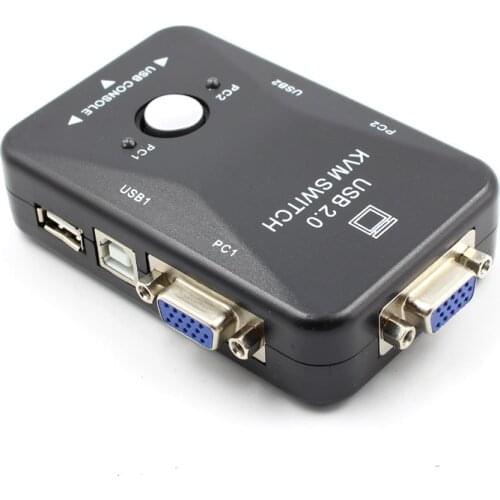 USB KVM Switch 2 Port VGA SVGA Switch Box USB 2.0 KVM Mouse Switcher Keyboard 1920*1440 Vga Splitter Box Sharing Switch