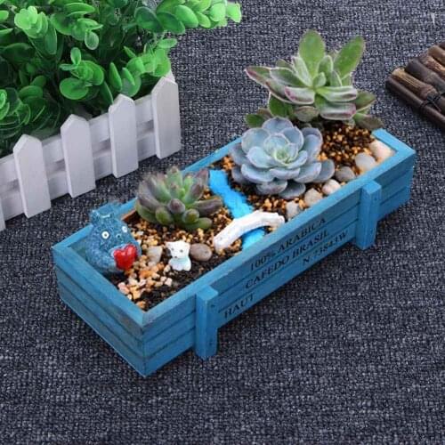 Vintage Wooden Flower Pot Garden Planter Plant Box Garden Desktop Flower Pot Trinket Decorative StorageCase Flower Pots