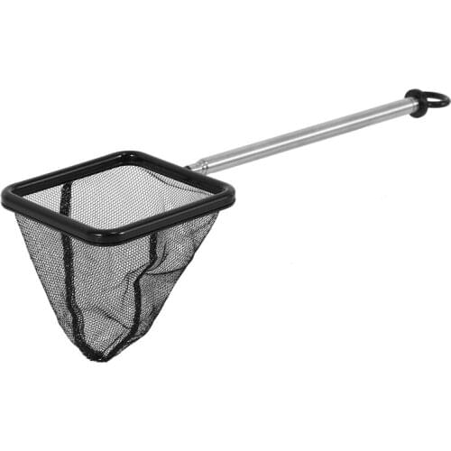 1Pc 20~40cm Aquarium Extendable Handle Shrimp Small Betta Fish Tank Net Square Black