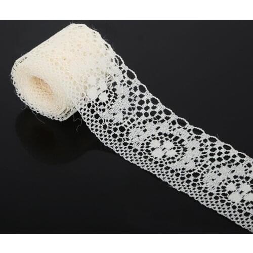 10Yards High Quality Beautiful White Lace Ribbon Tape 40MM Lace Trim DIY Embroidered For Sewing Decoration african lace fabric