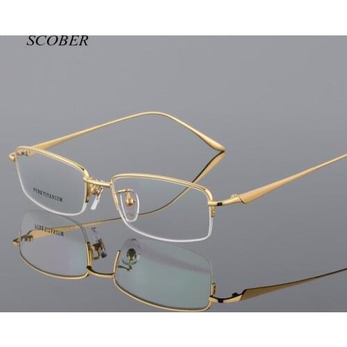 2020 elegant titanium spectacle Frames men fashion grand half-frame glasses star the same paragraph metal glasses frame women