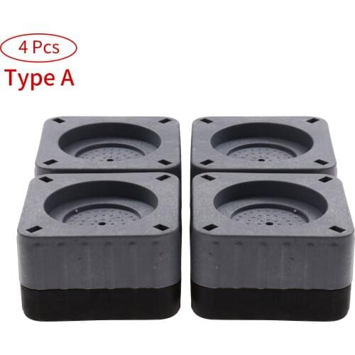 4Pc Anti Vibration Washer Stand Feet Pads Washing Machine Heighten Leg Covers Non Slip Rubber Foot Mats Furniture Legs Protector