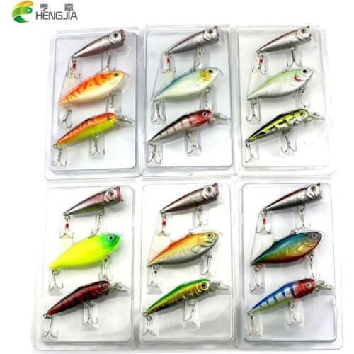 6pcs mixed minnow popper vib fishing lure set bass wobbler catfish pike carp trout perch peche fishing bait pesca fishing tackle