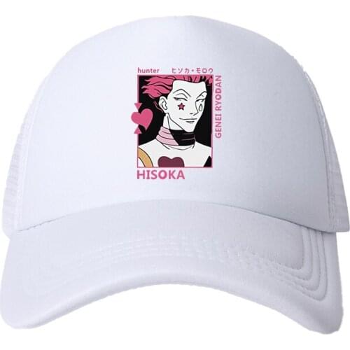 Anime Hunter X Hunter Mesh Baseball Cap Adjustable Snapback Hats For Women Men Hip Hop Harajuku Trucker Cap Streetwear Dad Hats