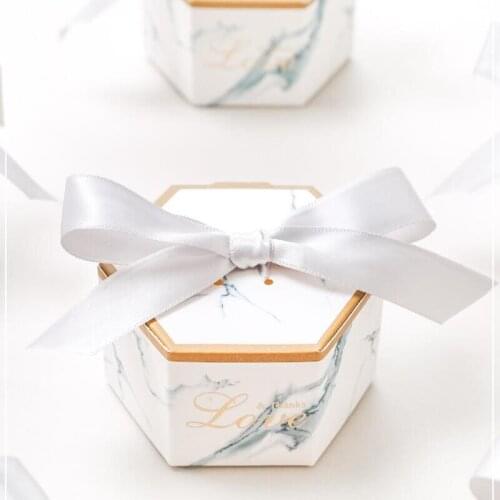 AVEBIEN 20pcs Creative Marble Candy Box Wedding Decoration Wedding Favors and Gift for Guests Chocolate Candy Box Party Souvenir