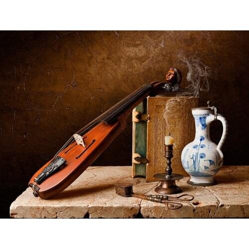 Free shipping modern photography musical Instruments still life oil painting canvas printings on canvas art decoration picture