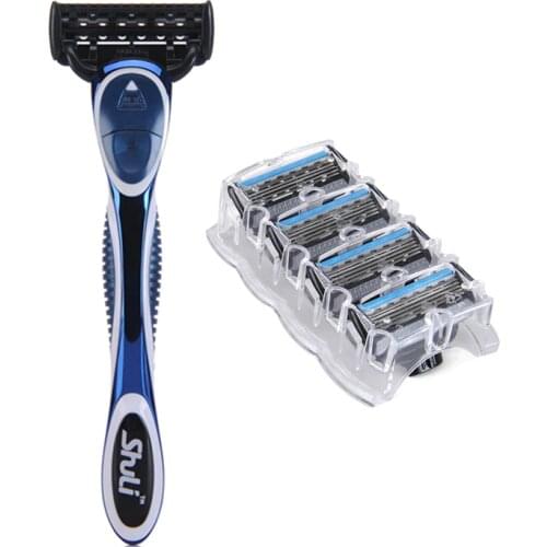 1 Razor 1 Blade Men Shaving Razor Stainless Steel Manual Shaver 5 Layers Blade Cartridge Safety Razors