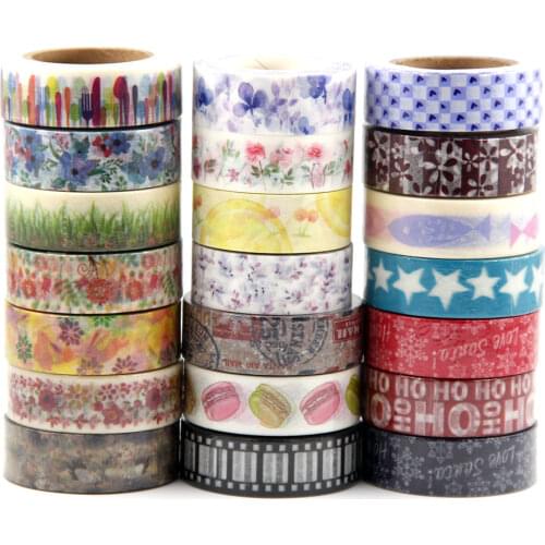 B46-B79 Cute Kawaii Plants Flowers Japanese Masking Washi Tape Decorative Adhesive Tape Decora Diy Scrapbooking Sticker TAPE