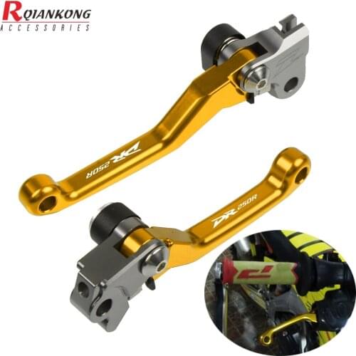 DR 250R Motorcycle Dirt Bike Brake Clutch Levers CNC Aluminum Pivot Foldable handle levers For Suzuki DR250R 1997 1998 1999 2000