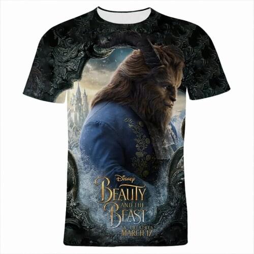 T-shirt Masters For Men Summer Casual Beauty And The Beast Women Tee Shirts Disney 3D Printed Boy Girl Kids Tshirt Tops