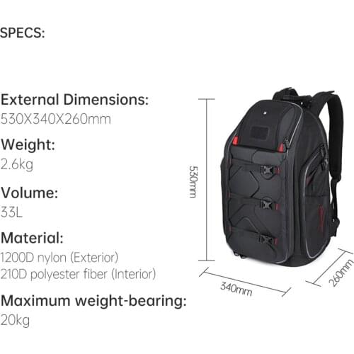 IFlight FPV Racing Backpack 530X340X260mm 33 Liter Volume Resizable Compartment Ntegrated RGB Light Strips for FPV Drone Racing