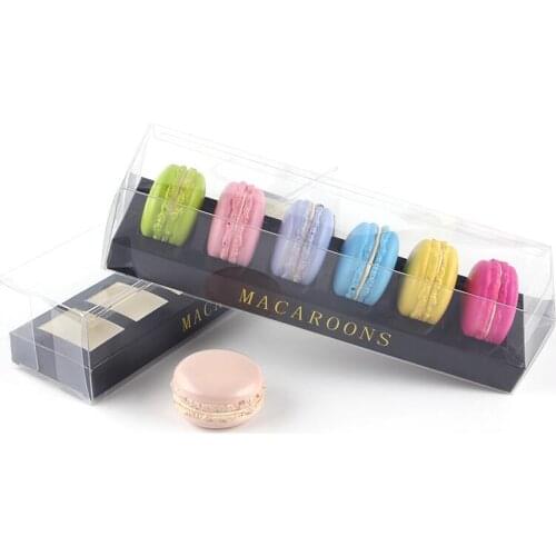 Bakery Food Kraft Cardboard Package Wedding Favor Macaron Cake Paper Boxes With Clear PVC Window LX7768