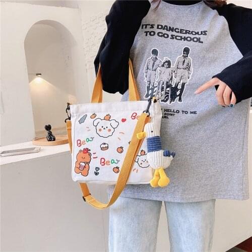 PURFAY Canvas Capacity Women Shoulder Bag Cotton Tote Shopper Bag Eco Reusable Travelling bag Cloth Messenger Bag