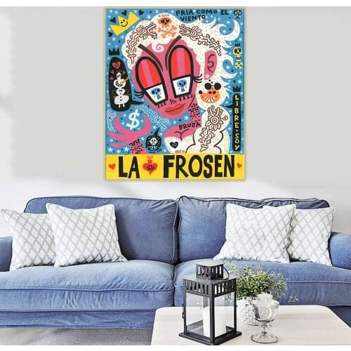 Holover Canvas Oil Painting Jorge Gutierrez"Lafrosen"American Pop Art Mexican folklore Aesthetic Wall Home Room Decoration