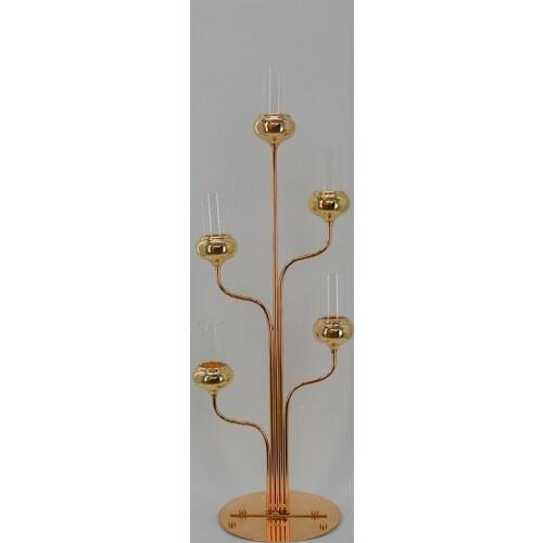 IMUWEN 10PCS Metal Candle Holders New Design Candlestick Wedding Table Centerpiece Candelabra Pillar Stand Road Lead Party Decor