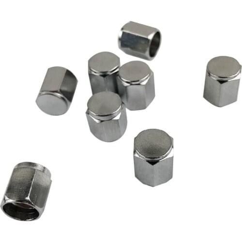 Brass (8 Pack) Tire Valve Caps Silver Aluminum Hexagonal Cap Aluminum alloy For SUVs, cars, bicycles and bicycles, trucks motor