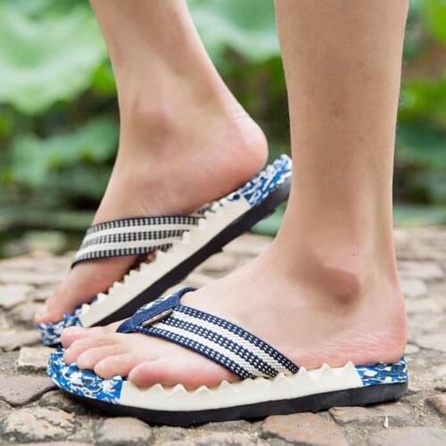 Massage Slipper Men Summer Flip Flop Beach Slippers Camouflage Mens Shoes Casual Denim Sandals Men Slides Terlik Pantoufle Homme